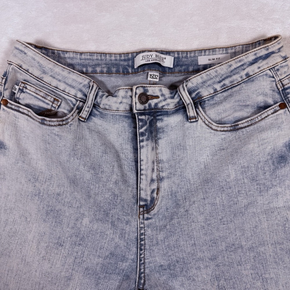 Judy Blue Los Angeles Womens 15/32 Light Wash Slim Fit Denim Jeans
